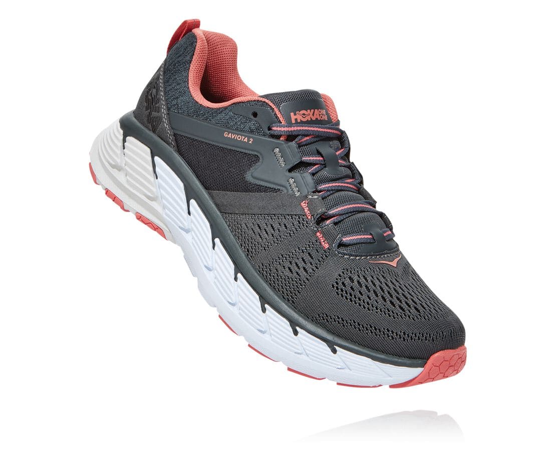 Hoka One One Gaviota 2 South Africa - Womens Stability Running Shoes - Dark Grey / Brown,ZUONF-8569